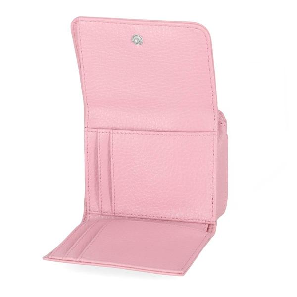 Womens Mundi Pink Shell Textured Leather Exterior Mini Wallet