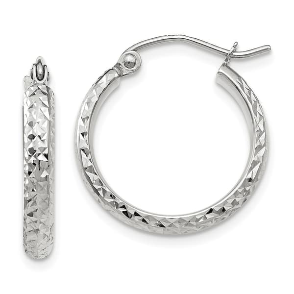 Gold Classics(tm) 14kt. White Gold 18mm Hoop Earrings - image 
