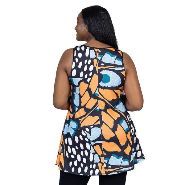 Plus Size 24/7 Comfort Apparel Butterfly Scoop Neck Tank Top