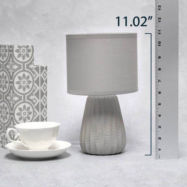Simple Designs 11in. Modern Ceramic Texture Table Lamp