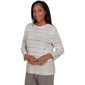Petite Alfred Dunner Regent Street Sequin Stripe Sweater - image 3
