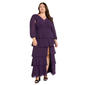 Plus Size R&M Richards Balloon Sleeve Tier Chiffon Gown - image 1