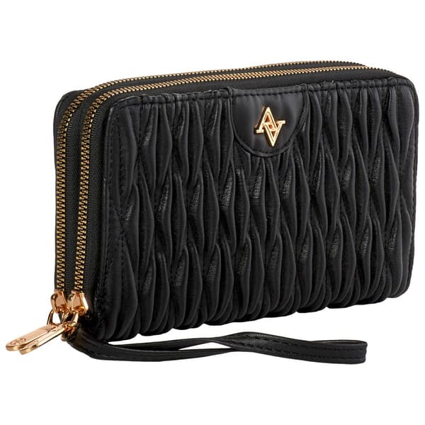 Womens Adrienne Vittadini Double Zip Around Wristlet