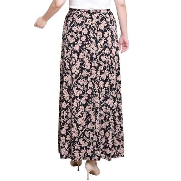 Womens NY Collection Pull On Front Twist Floral Maxi Skirt