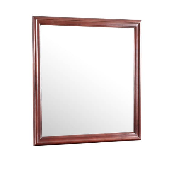 Passion Furniture Classic Square Wood Dresser Mirror - 38x38