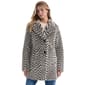 Womens Ellen Tracy Faux Fur Chevron Jacket - image 1
