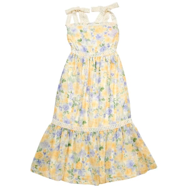 Girls (4-6x) Rare Editions Sleeveless Bow Strap Floral Maxi Dress - image 