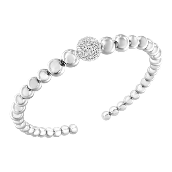Diamond Classics(tm) Sterling Silver Ball Bead Cuff Bracelet