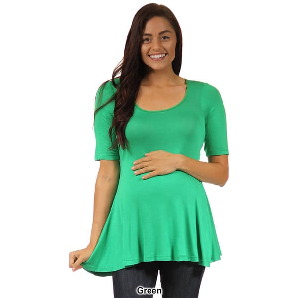 Plus Size 24/7 Comfort Apparel 3/4 Sleeve Tunic Maternity Top