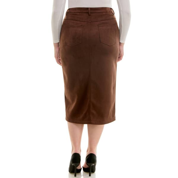 Womens Zac & Rachel Solid Suede Midi Skirt