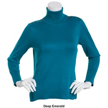 Womens Retrology Zipper Shoulder Turtleneck Sweater - Boscov's