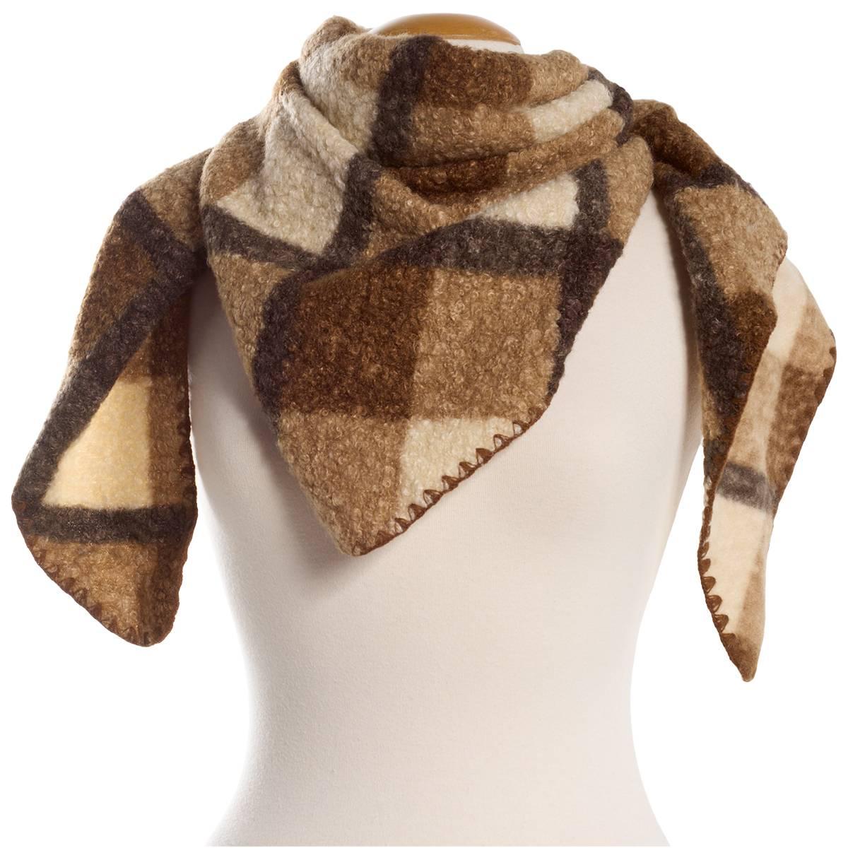 Womens Steve Madden Plaid Sherpa Triangle Scarf