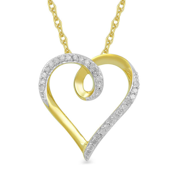 Nova Star&#40;R&#41; Lab Grown Diamond 1/10ctw. 10kt. Gold Heart Pendant - image 