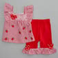 Baby Girl &#40;3-24M&#41; Rare Editions Strawberry Top & Leggings Set - image 1