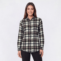 Womens Mountain Ridge Long Sleeve Plaid Flannel - Dusty Olive