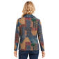 Womens Ali Miles Long Sleeve Cowl Neck Geometric Sweater - image 2
