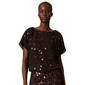 Womens Calvin Klein Short Sleeve Boat Neck Sequin Dot Blouse - image 4