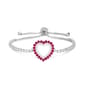 Gianni Argento Silver Lab Ruby & CZ Big Heart Bracelet - image 1