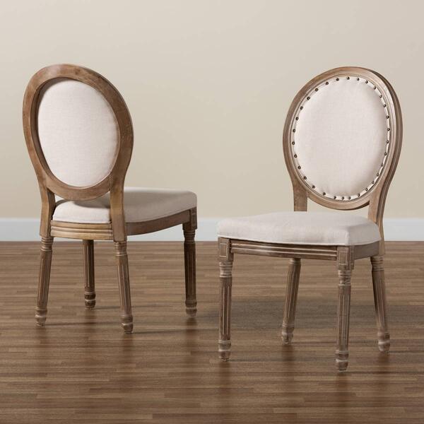 Baxton Studio Louis French Inspired Wood 2pc. Dining Chair Set