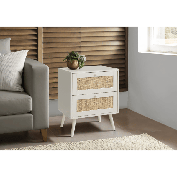 Monarch Specialties Contemporary 2 Drawer End Table