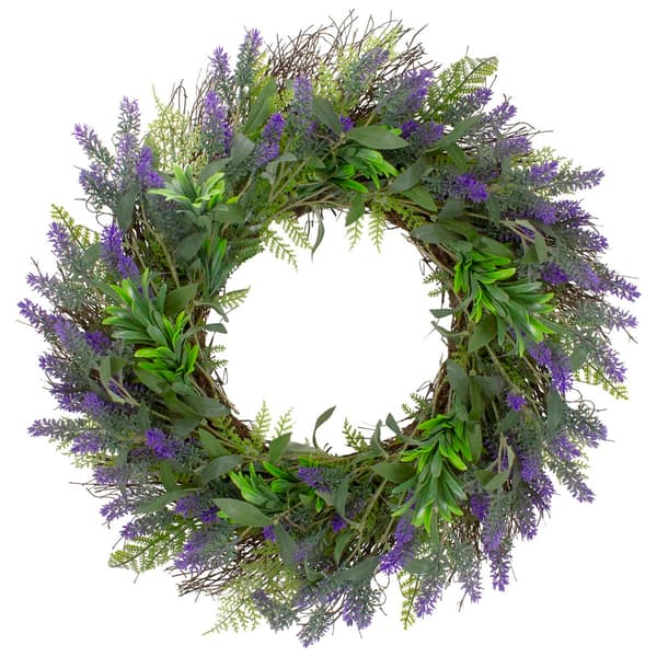 Northlight Seasonal Artificial Lavender & Foliage Floral Wreath