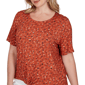 Plus Size Emaline Key Items Short Sleeve Abstract Tie Hem Blouse - image 5