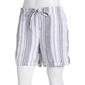 Womens Per Se 5in. Stripe Linen Shorts - Black/White - image 1