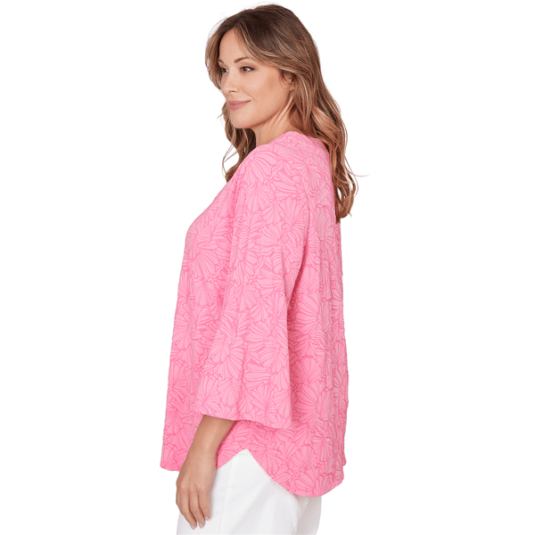 Plus Size Ruby Rd. California Dreaming Horseshoe Floral Blouse