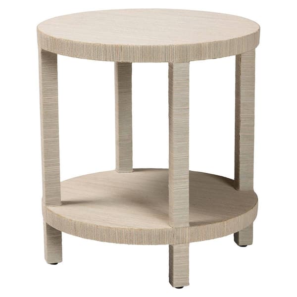 bali & pari Rocco Bohemian Woven Grasscloth End Table - image 