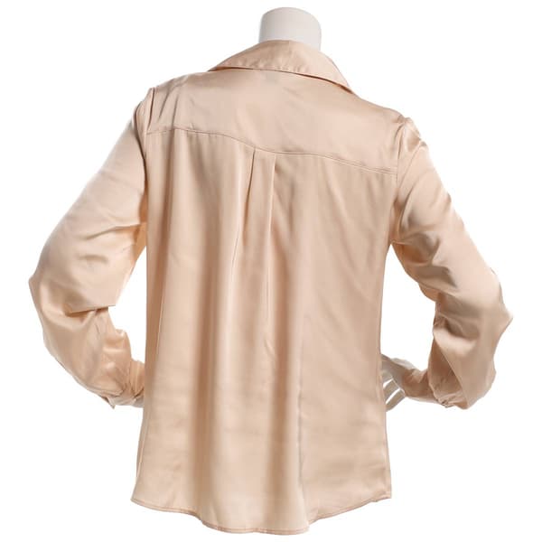 Juniors A. Byer Satin Button Up Top