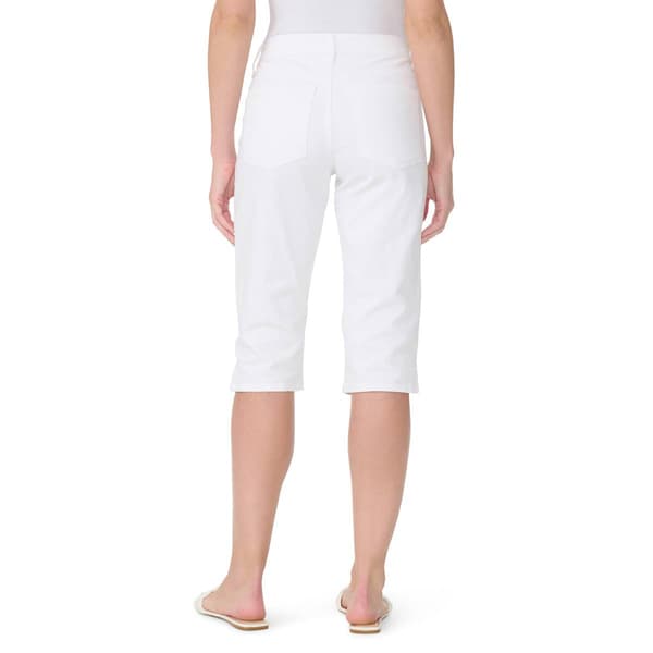 Petite Gloria Vanderbilt Dalia Seamed Solid Capris with Split Hem