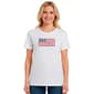 Womens Bonnie Evans Short Sleeve Embroidered Floral Flag Tee - image 1
