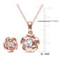 Gemstone Classics™ 0.32kt Created Sapphire Floral Pendant Set - image 4