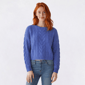 Juniors Pink Rose Mossy Cable Drop Shoulder Pullover Sweater - image 1