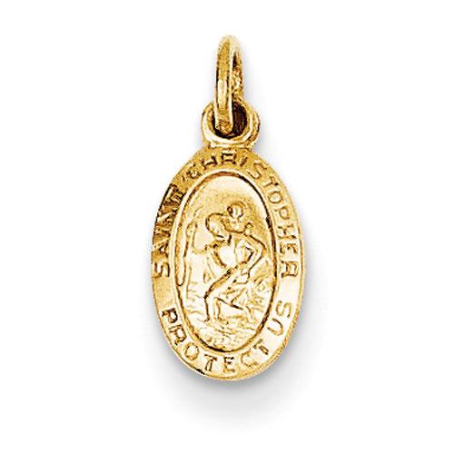 Gemstone Classics(tm) 14kt. St. Christopher Medal Charm - image 