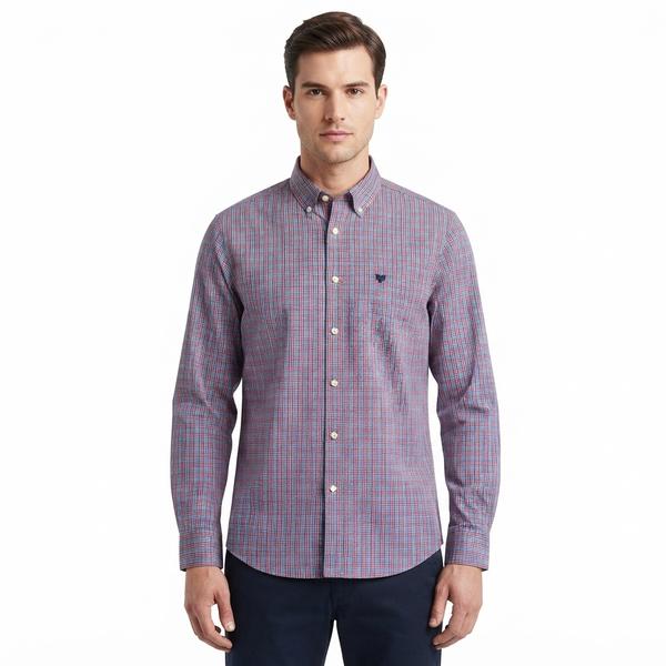Mens Chaps Long Sleeve Stretch Plaid Button Down - Blue/Multi