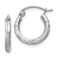Gold Classics(tm) White Gold Satin Diamond Cut Hoop Earrings - image 1