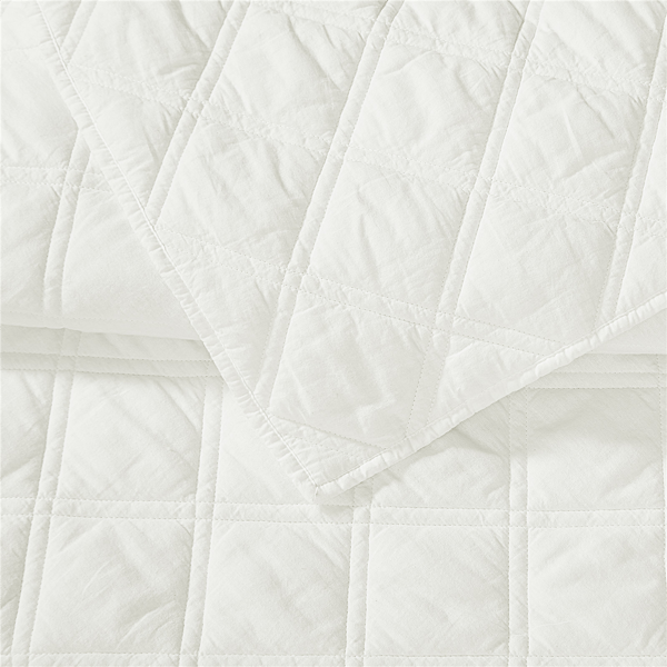 Brooklyn Loom Diamond Washed Cotton 3pc. Quilt Set