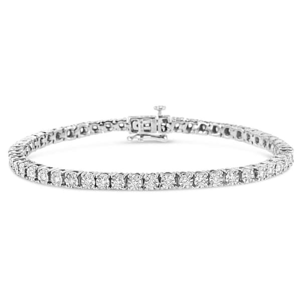 Haus of Brilliance Silver 3ct. Lab Grown Diamond Tennis Bracelet - image 