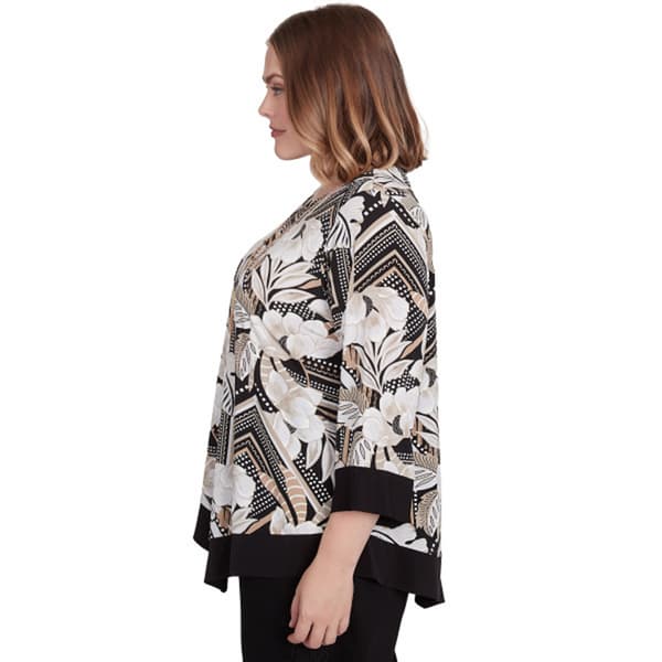 Plus Size Alfred Dunner Geometric Floral Knit Blouse