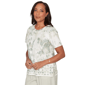 Womens Alfred Dunner Vintage Charm Short Sleeve Floral Blouse - image 2
