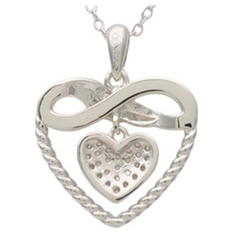 Diamond Classics™ 1/10ctw. Diamond Infinity & Heart Pendant