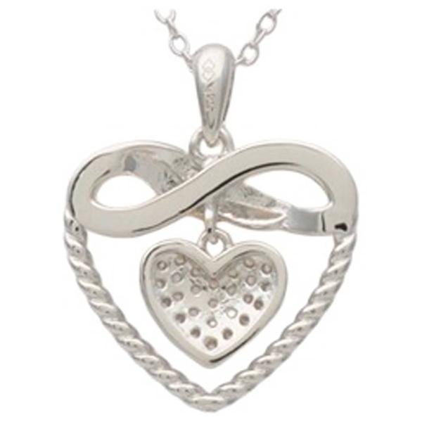 Diamond Classics™ 1/10ctw. Diamond Infinity & Heart Pendant