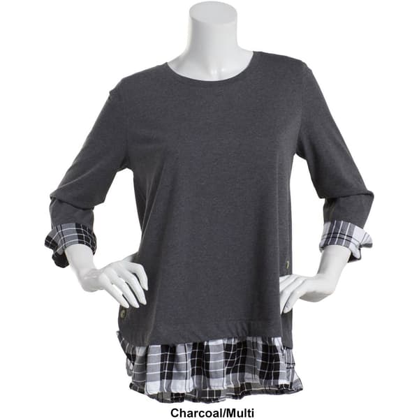 Womens Erika Mary Ellen Mixed Media Jersey Top