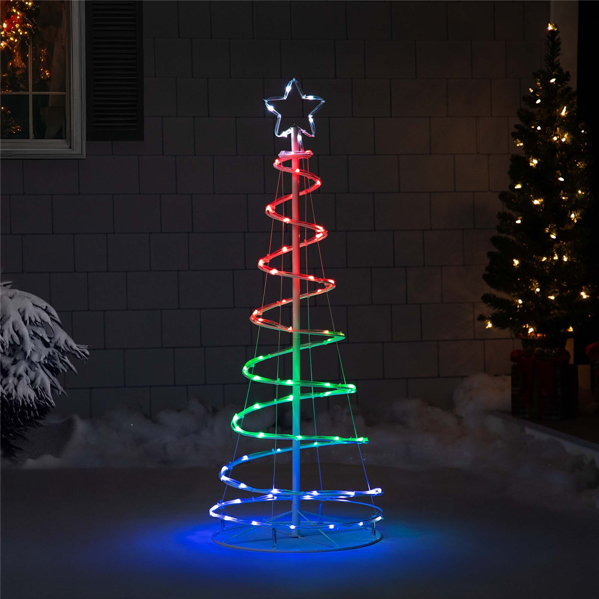 Northlight 4ft. LED Color Changing Outdoor Spiral Christmas Tree