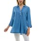 Womens Zac & Rachel 3/4 Sleeve Solid Tunic Blouse - image 1
