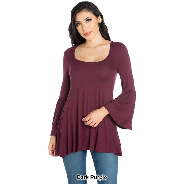 Womens 24/7 Comfort Apparel Long Bell Sleeve Tunic