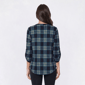 Plus Size Notations 3/4 Sleeve Plaid Hacci Pleated Blouse - image 2