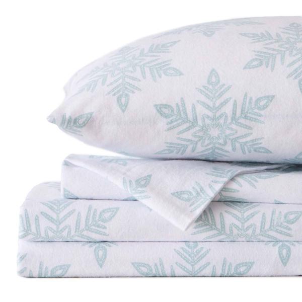 Freshfolds Turkish Cotton Snowflake Flannel 4pc. Sheet Set - image 