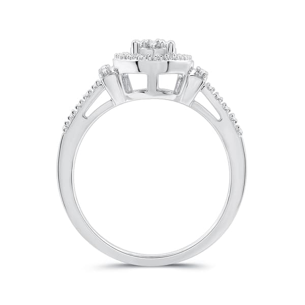 Nova Star&#174; 1/3ctw. Lab Grown Diamond Halo Cluster Bridal Set